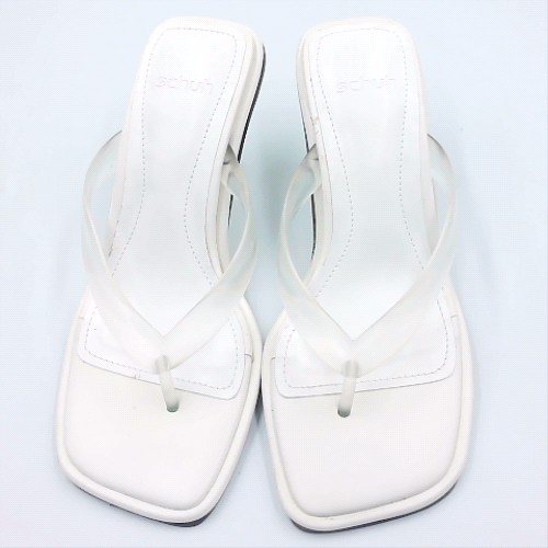 schuh White salvia clear toe post high heels schuh salvia clear toe post 1
