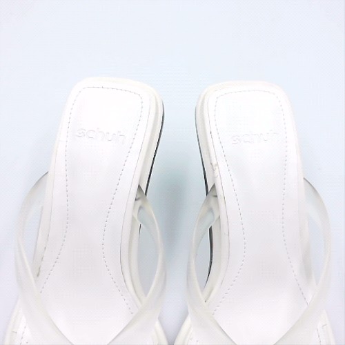 schuh White salvia clear toe post high heels schuh salvia clear toe post 2