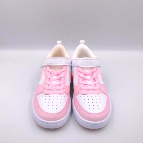 Nike White & Pink court borough low girls junior Nike court borough low 1