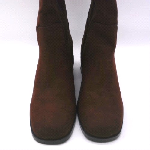 schuh Wide Fit Brown dot block heel knee high boots schuh dot block heel knee high 1