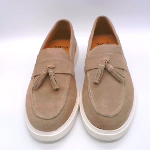 schuh Taupe percy suede tassel loafer shoes schuh percy suede tassel loafer 1