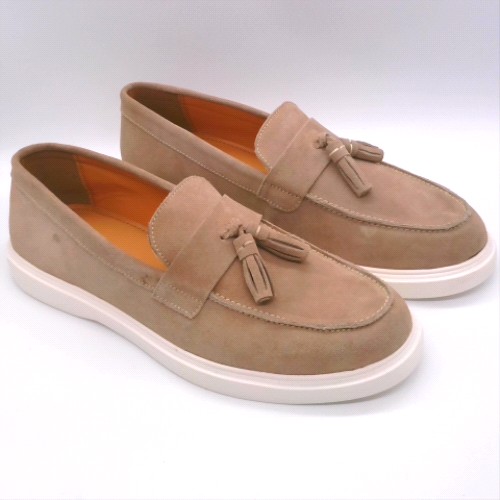 schuh Taupe percy suede tassel loafer shoes schuh percy suede tassel loafer 2