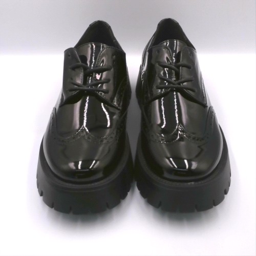 schuh Wide Fit Black laina brogue flats schuh laina brogue 1