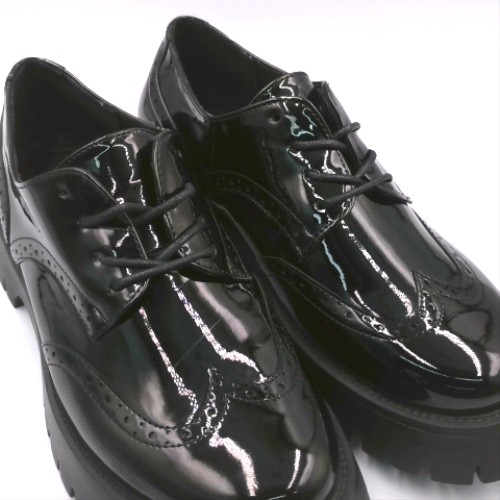 schuh Wide Fit Black laina brogue flats schuh laina brogue 2