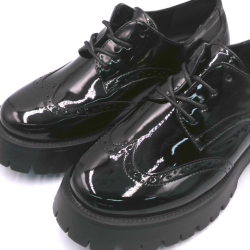 schuh Wide Fit Black laina brogue flats schuh laina brogue 3