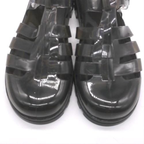 JUJU JELLIES Black maxi flat sandals JUJU JELLIES maxi flat 2