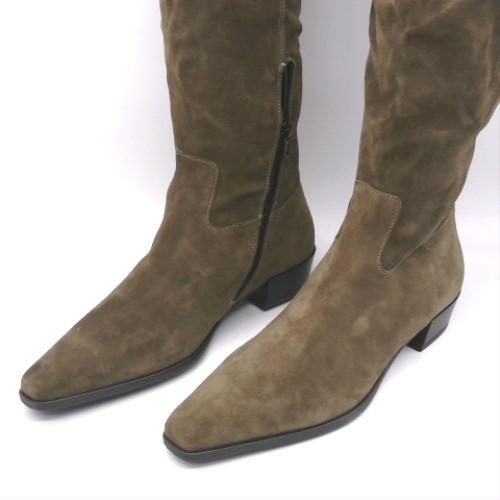 schuh Dark Green daffy suede over the knee boots schuh daffy suede over the knee 3