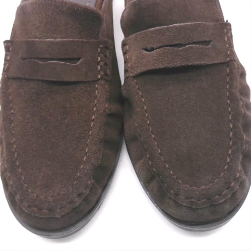 schuh Brown leeds suede backless loafer flats schuh leeds suede backless loafer 3