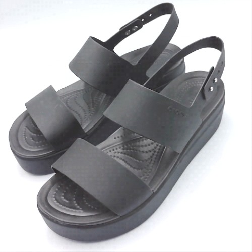 Crocs Black brooklyn low wedge sandals Crocs brooklyn low wedge 3