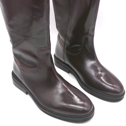 schuh Burgundy daffodil leather riding boots schuh daffodil leather riding 2