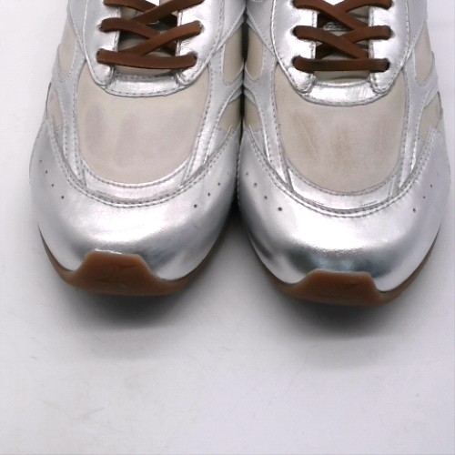 schuh White & Silver mindy leather lace up trainers schuh mindy leather lace up 2