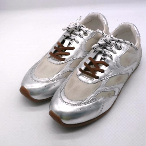 schuh White & Silver mindy leather lace up trainers schuh mindy leather lace up 3