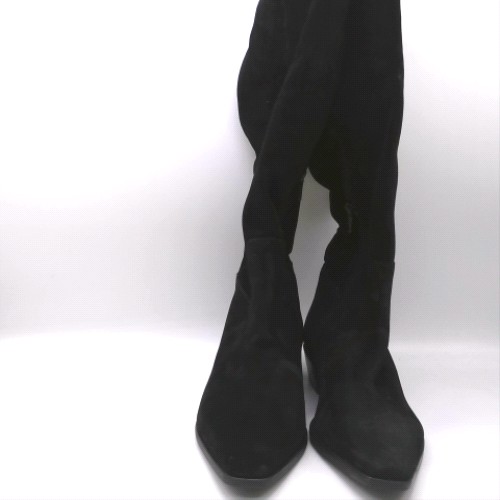schuh Black daffy suede over the knee boots schuh daffy suede over the knee 1