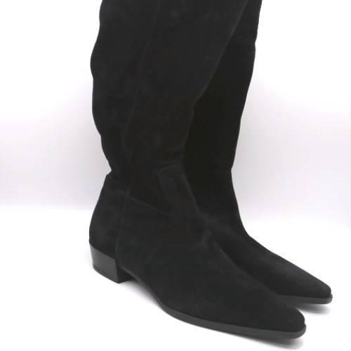 schuh Black daffy suede over the knee boots schuh daffy suede over the knee 2