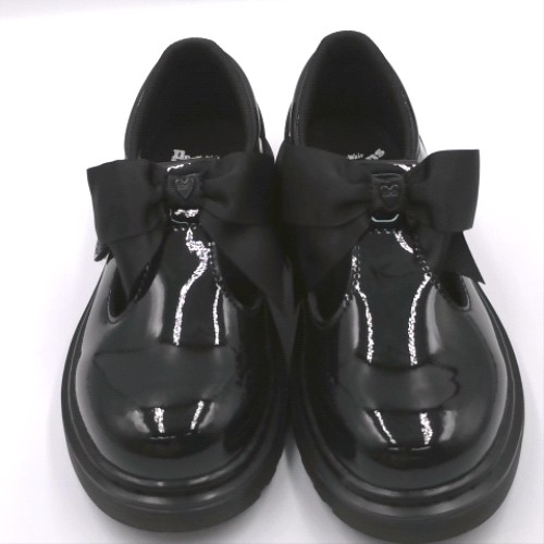 Dr Martens Black polley ii bow girls junior Dr Martens polley ii bow 1