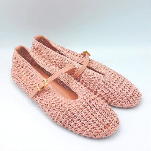 schuh Pale Pink lisbeth crochet ballerina flats schuh lisbeth crochet ballerina 2