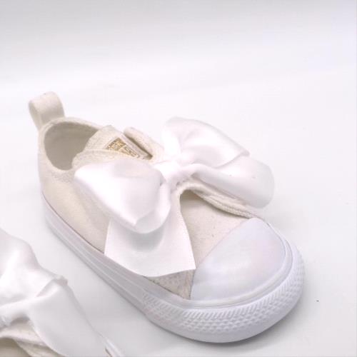 Converse White all star one strap bow girls toddler Converse all star one strap bow 2
