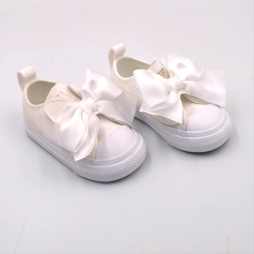 Converse White all star one strap bow girls toddler Converse all star one strap bow 2