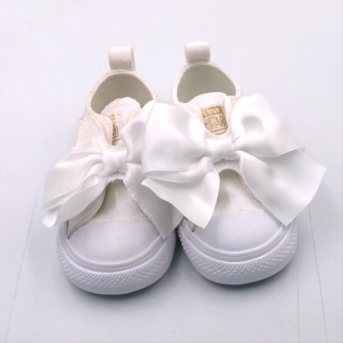 Converse White all star one strap bow girls toddler Converse all star one strap bow 3