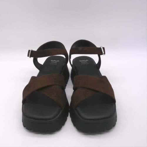 schuh Wide Fit Brown tuscany chunky sandals schuh tuscany chunky 1
