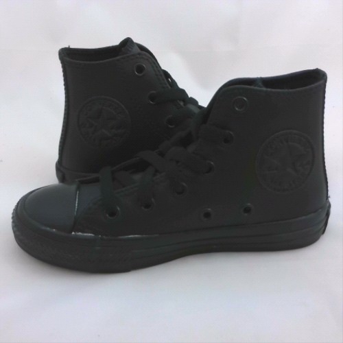 Converse Black all star hi leather junior Converse all star hi leather 2