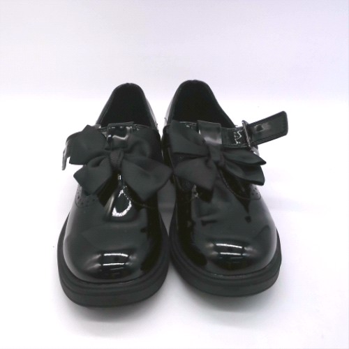 schuh Black loz patent bow t-bar girls youth schuh loz patent bow t-bar 1