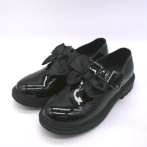 schuh Black loz patent bow t-bar girls youth schuh loz patent bow t-bar 2