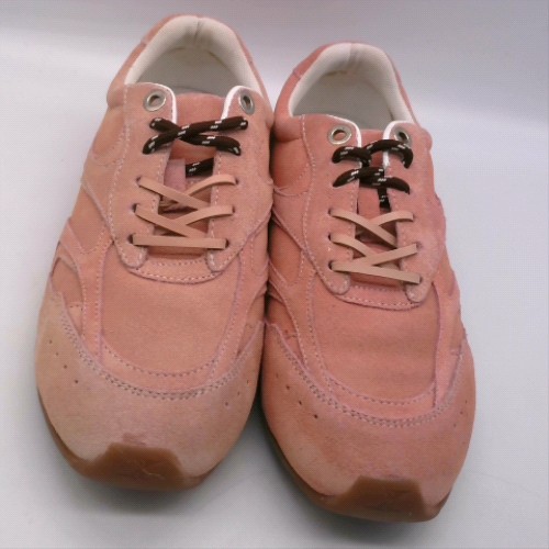 schuh Pale Pink mindy suede lace up trainers schuh mindy suede lace up 1