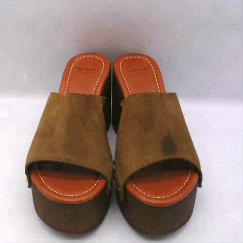 schuh Khaki vixen suede wedge clog sandals schuh vixen suede wedge clog 1