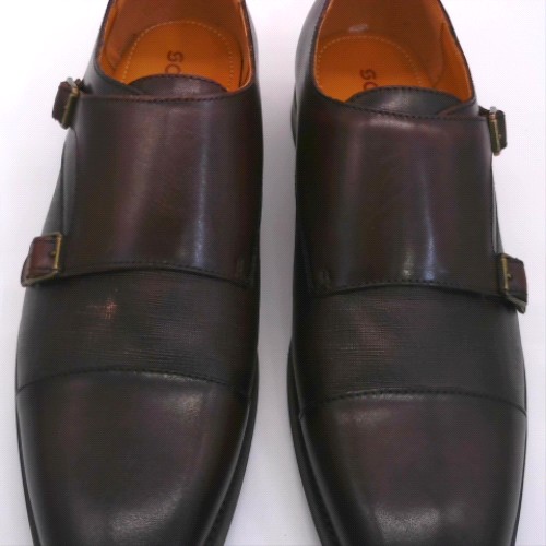 schuh Brown rocky leather monk shoes schuh rocky leather monk 3
