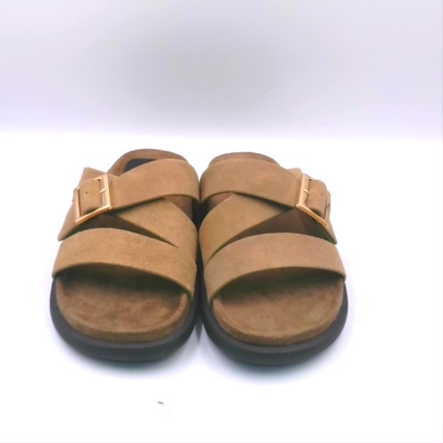 schuh Taupe tear suede footbed sandals schuh tear suede footbed 1