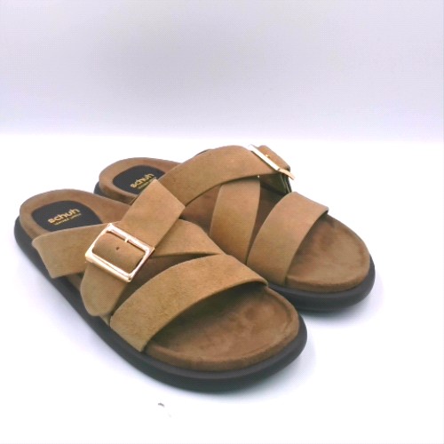 schuh Taupe tear suede footbed sandals schuh tear suede footbed 2
