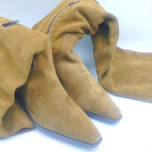 schuh Dark Green daffy suede over the knee boots schuh daffy suede over the knee 2
