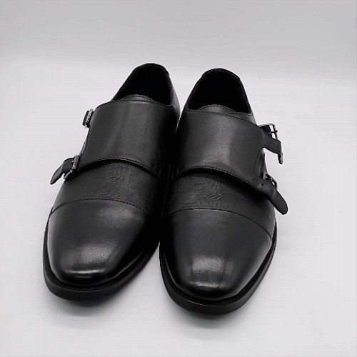 schuh Black rocky leather monk shoes schuh rocky leather monk 1