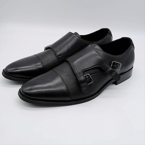 schuh Black rocky leather monk shoes schuh rocky leather monk 2