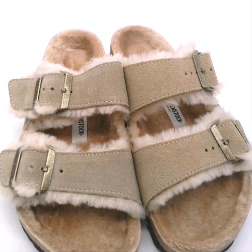 BIRKENSTOCK Taupe arizona shearling slippers BIRKENSTOCK arizona shearling 3