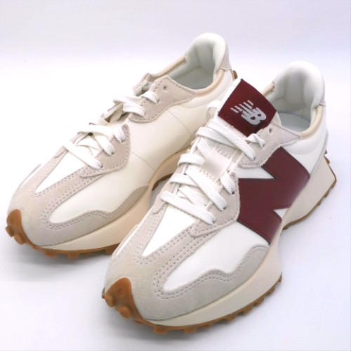 New Balance White & Burgundy 327 trainers New Balance 327 3