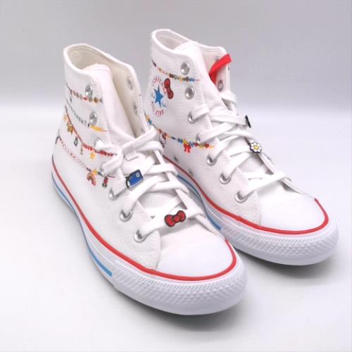 Converse White Multi all star hi hello kitty charms trainers Converse all star hi hello kitty charms 2