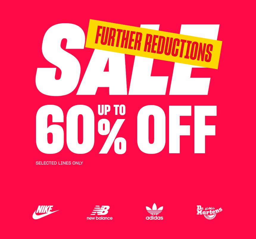 Sale, Up to 60% off*. Further reductions. Selected lines only. Shop Now