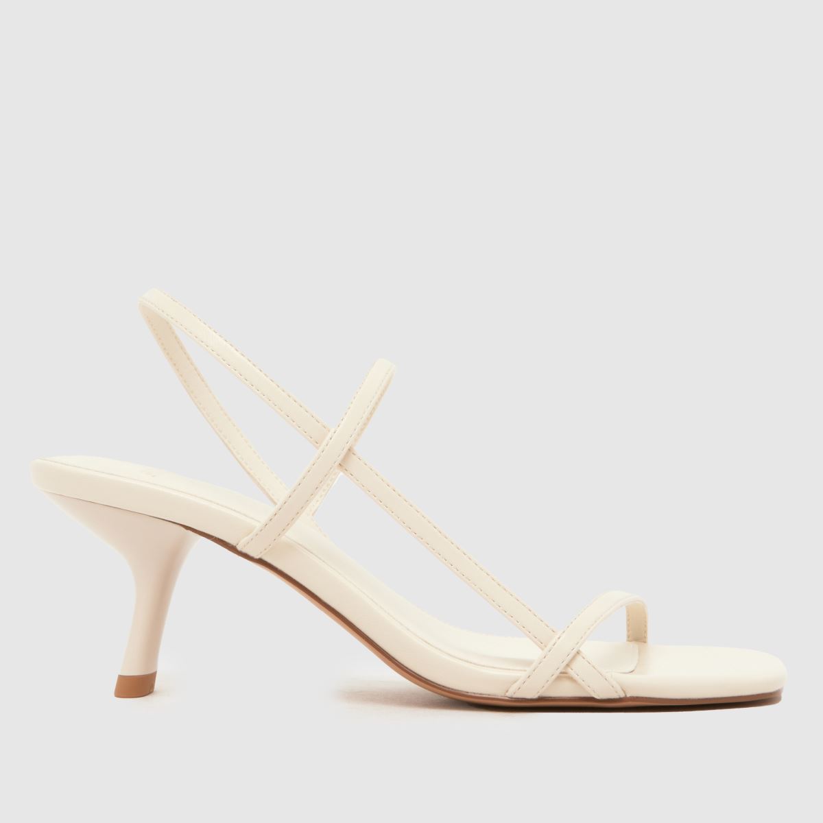 schuh Sav Strappy Kitten High Heels in Off-White
