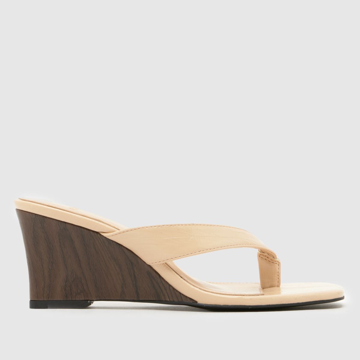 schuh Solomon Wedge Toe Post High Heels in Natural