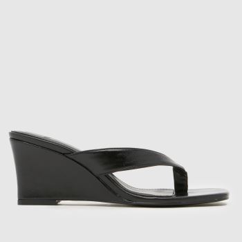 schuh Black Solomon Wedge Toe Post Womens High Heels