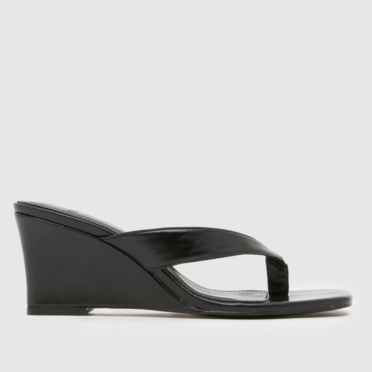 schuh Solomon Wedge Toe Post High Heels in Black