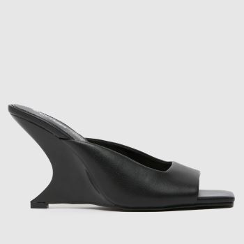 schuh Black Stormi Wedge Mule Womens High Heels