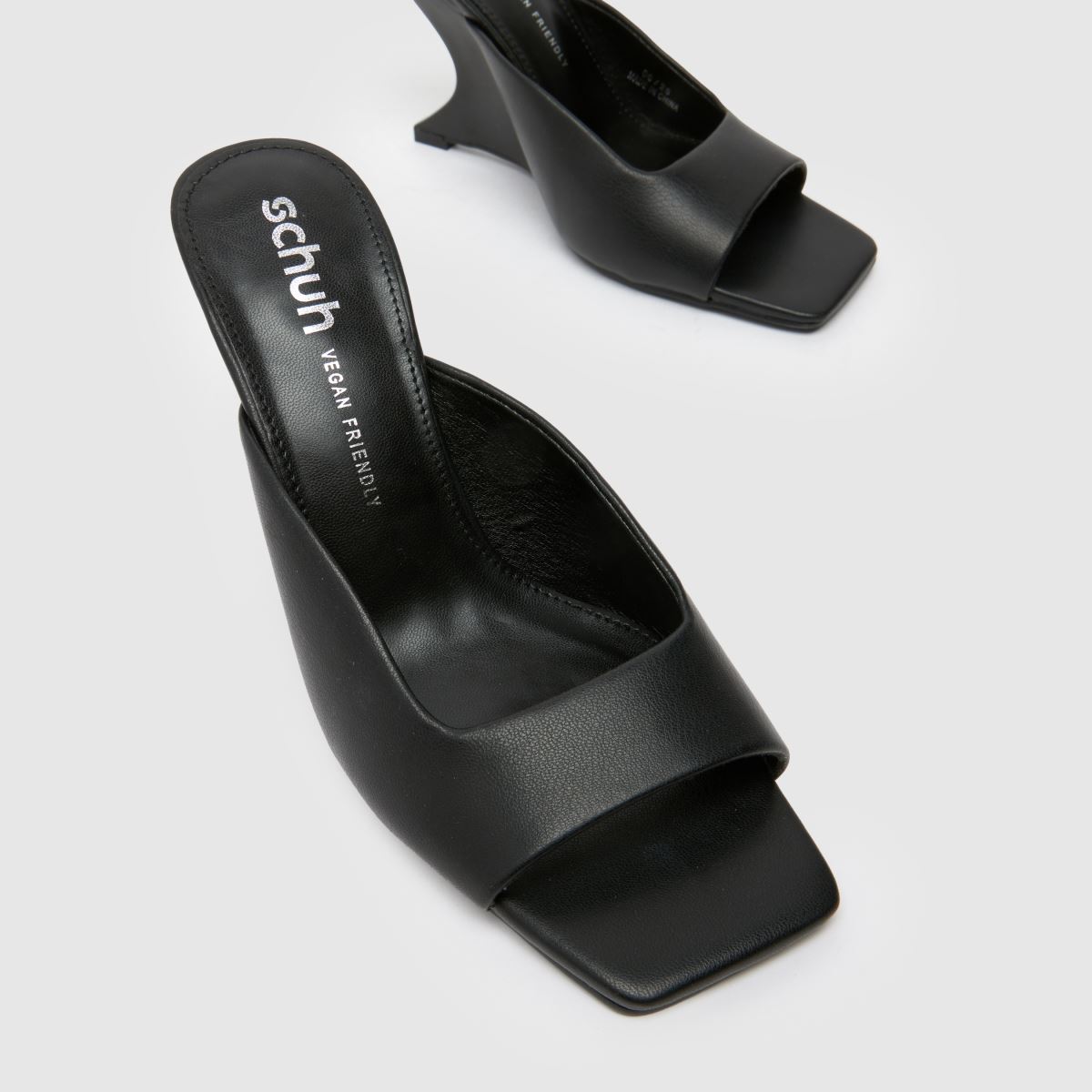 schuh Stormi Wedge Mule in Black schuh Stormi Wedge Mule 4