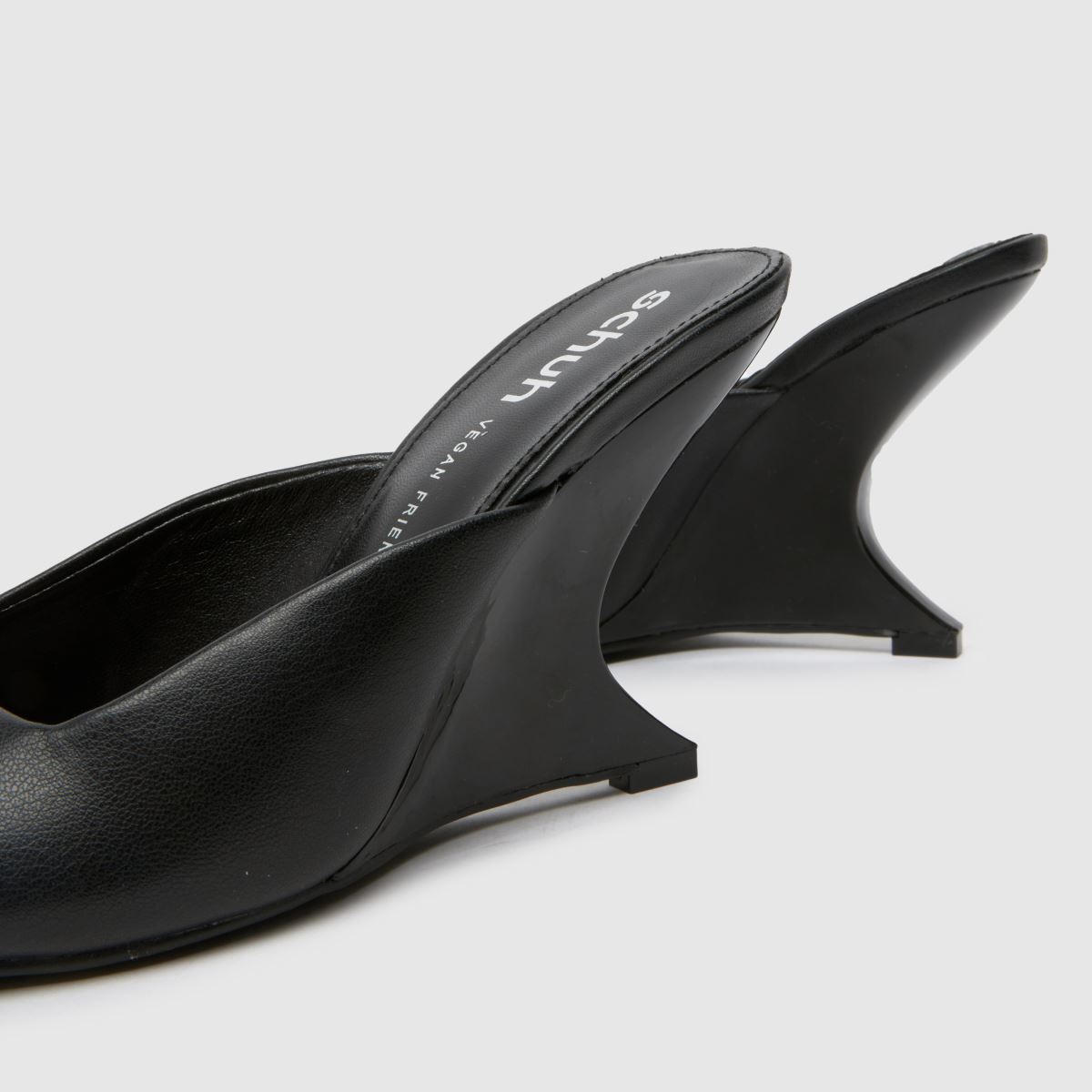 schuh Stormi Wedge Mule High Heels in Black schuh Stormi Wedge Mule High Heels in Black