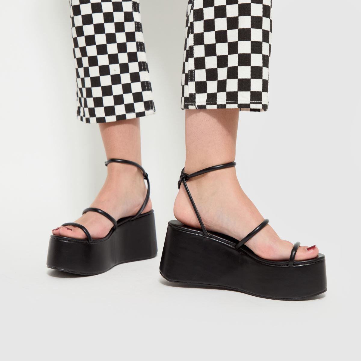 schuh black platform sandals