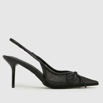 SIMMI Black Susanna Mesh Sling Back Womens High Heels