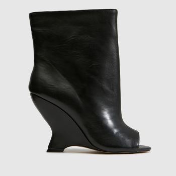 Steve Madden Black Rylix Peep-Toe Wedge Womens High Heels