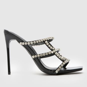 SIMMI Black Leisa Diamante Mule Womens High Heels
